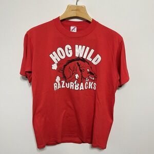 Vintage Arkansas Razorbacks Basketball Vintage T Shirt XL Red Hogs 90s Mascot